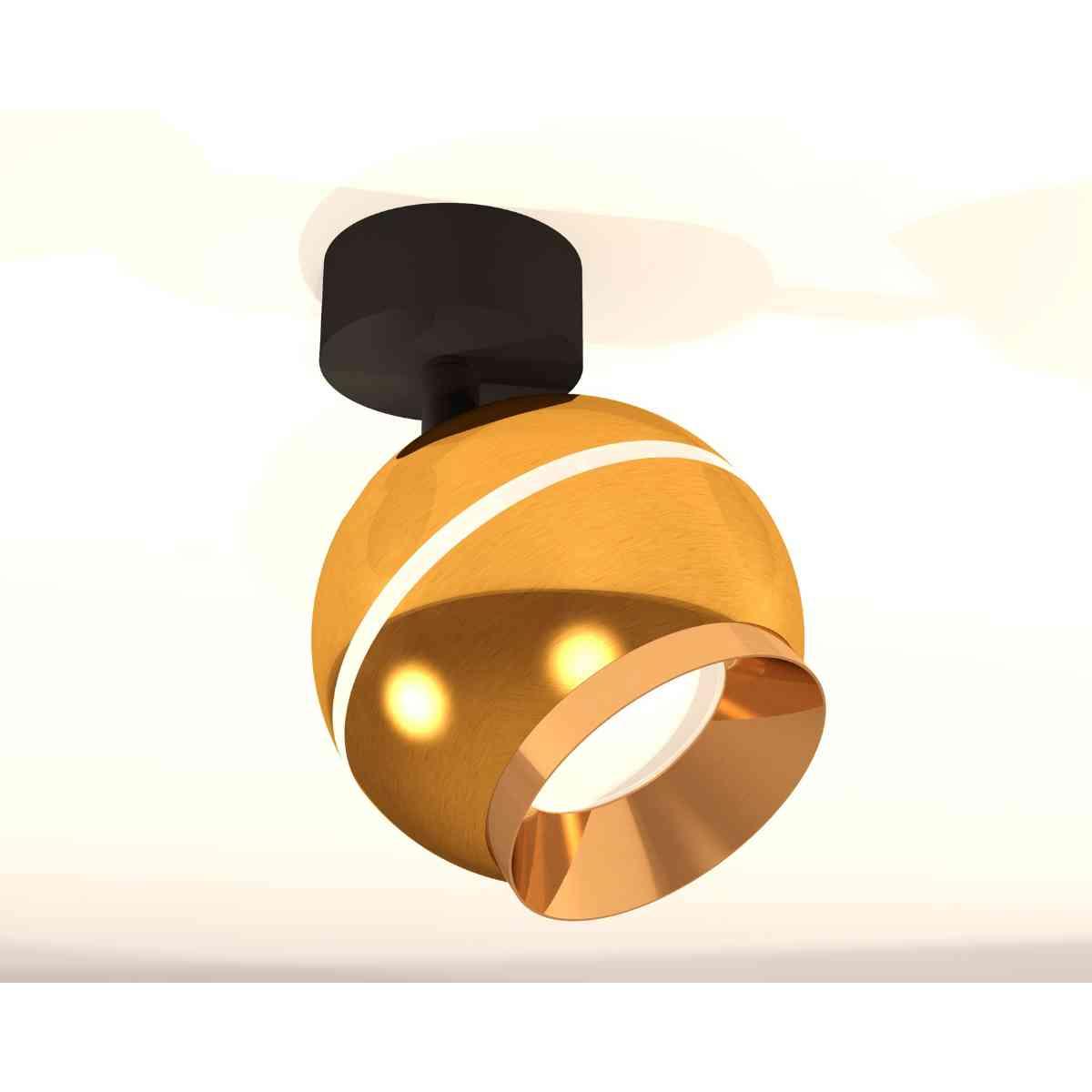 фото комплект накладного светильника ambrella light techno spot xm1105002 pyg/sbk золото желтое полированное/черный песок (a2210,c1105,n7034) | 220svet.ru