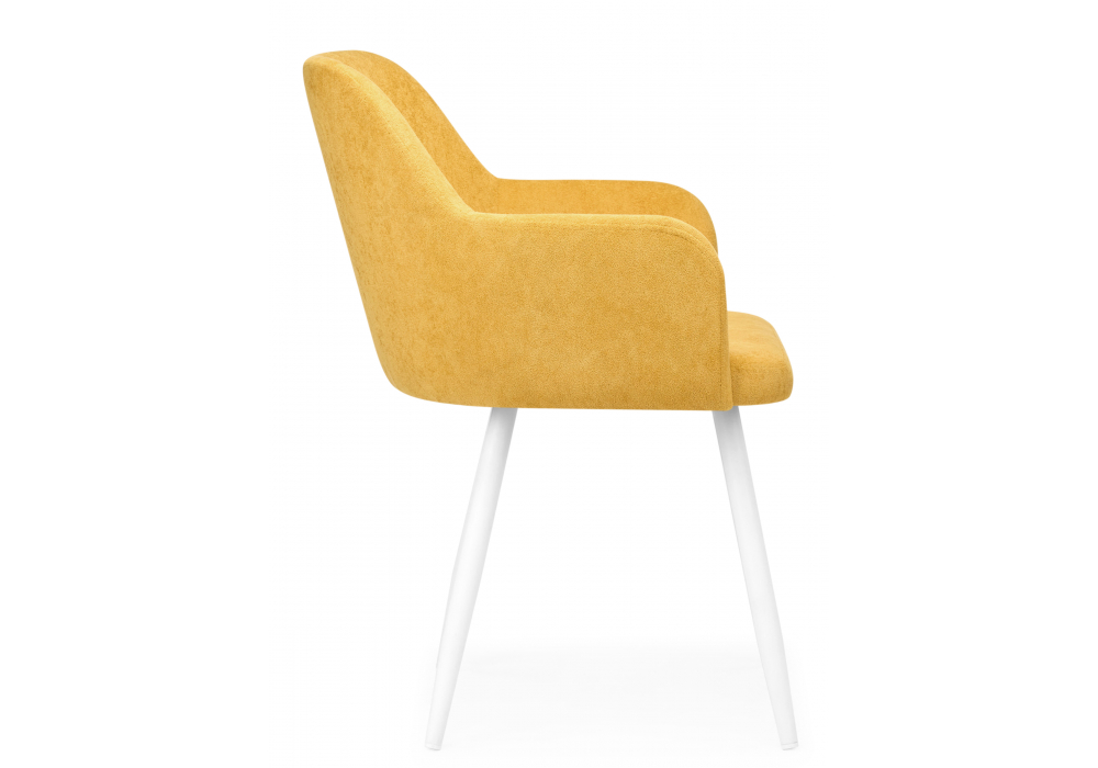 фото стул на металлокаркасе поворотный woodville инфини 360 горчичный (ocean 016) / белый 631759 | 220svet.ru