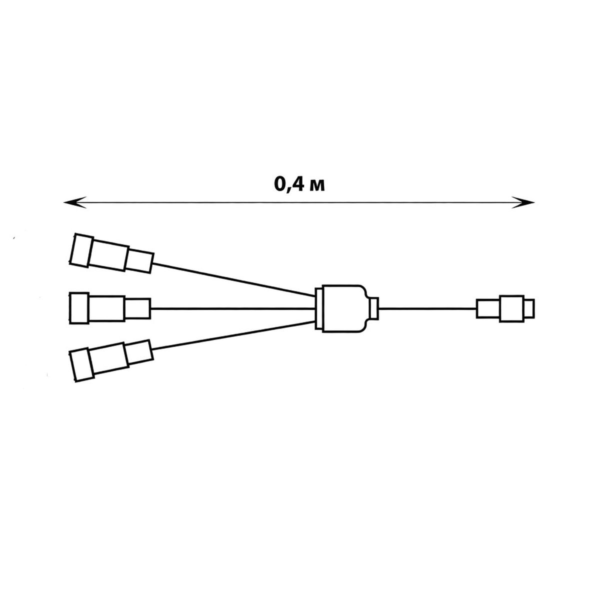 фото провод-разветвитель для гирлянд uniel ucx-f90 s3/0.4m/wh ul-00013234 | 220svet.ru