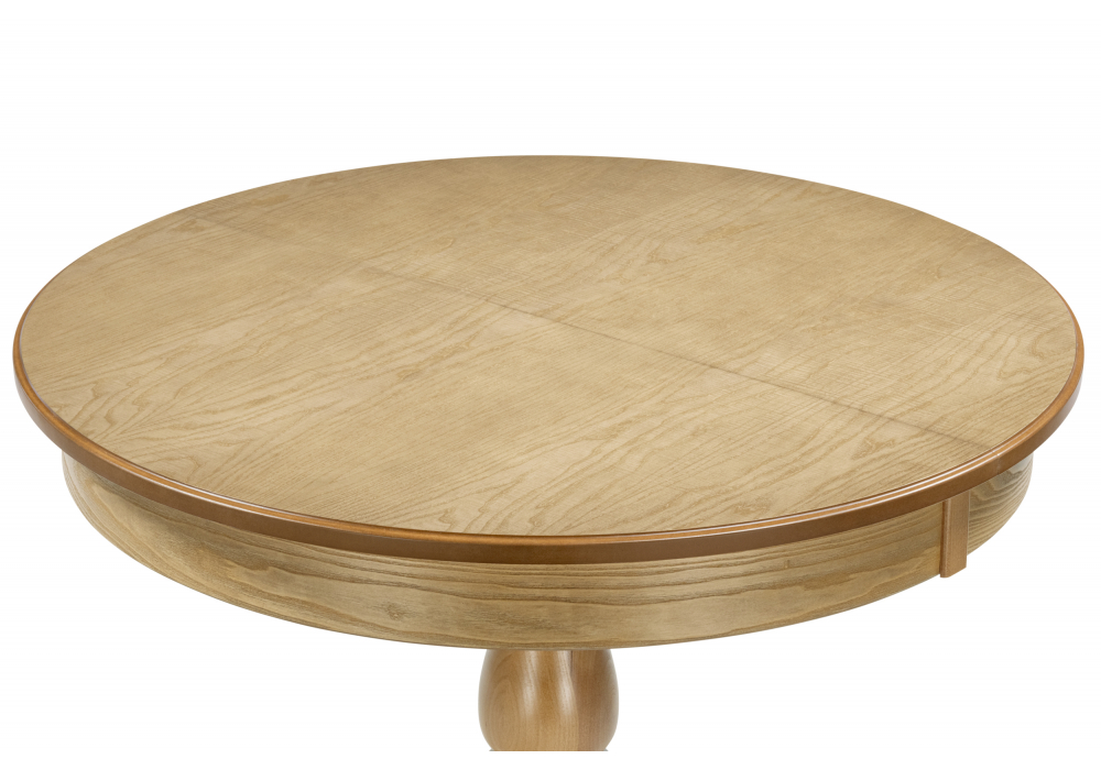 фото стол деревянный раскладной woodville орден 100(140)x100 круглый дуб 639326 | 220svet.ru