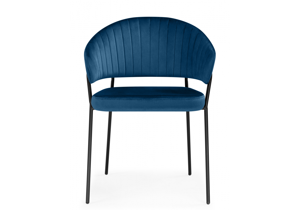 фото стул на металлокаркасе woodville лео синий (h-58) / черный 672327 | 220svet.ru