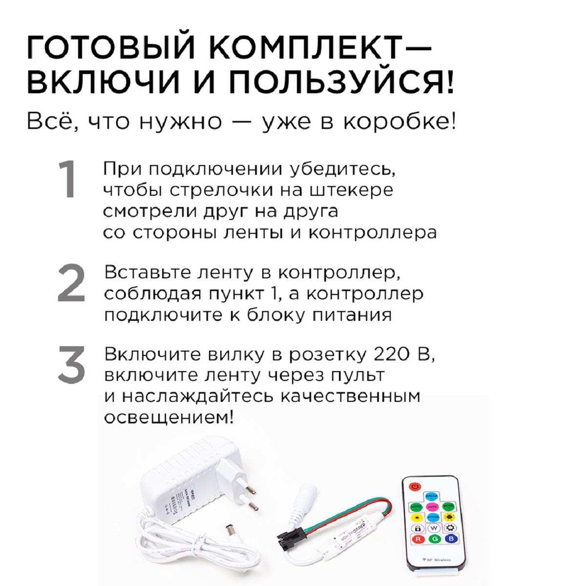 фото комплект адресной светодиодной ленты apeyron 24в, 14,4вт/м, smd5050 10-91 | 220svet.ru