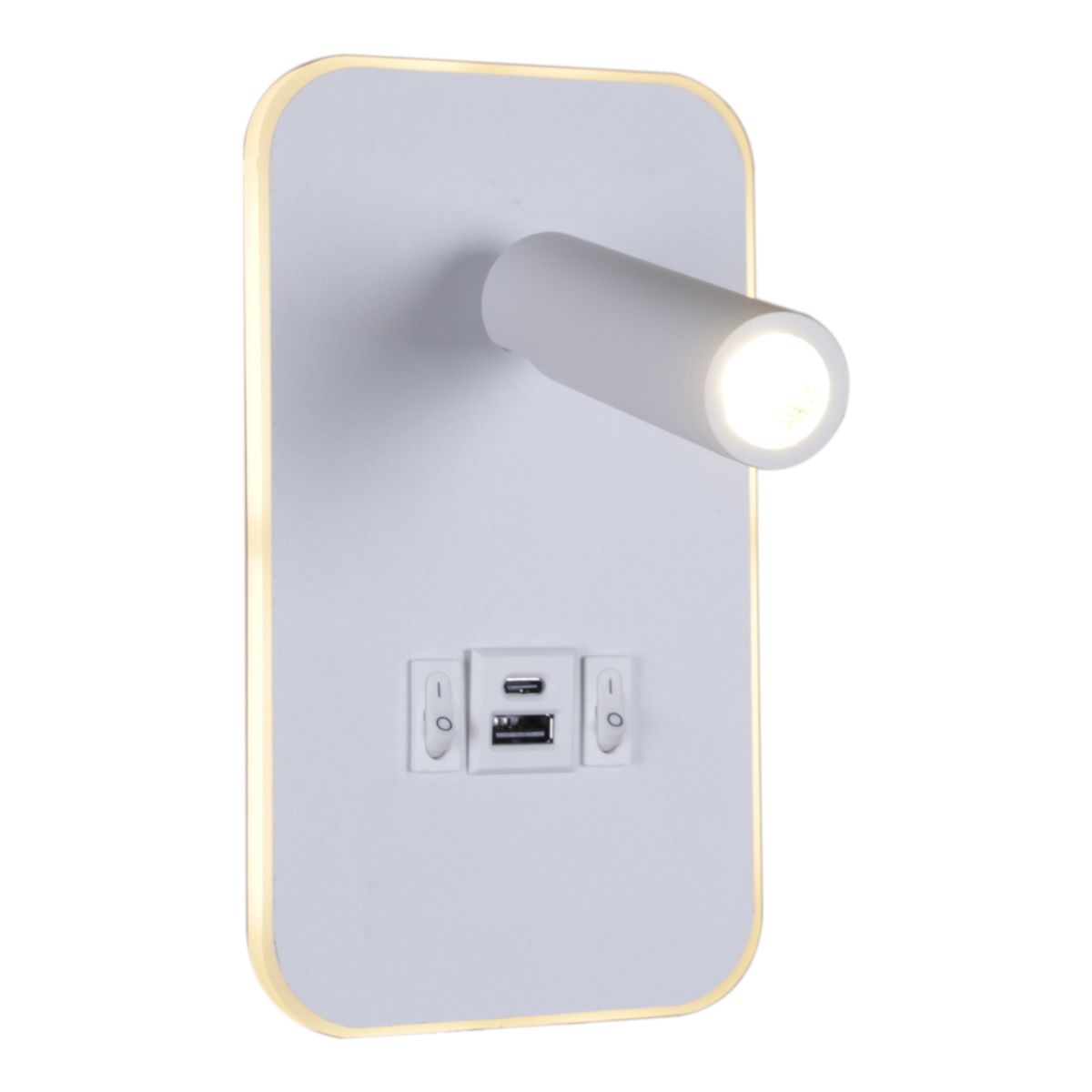 фото настенный светодиодный светильник reluce 86204-9.2-001kt led12w+usb wt | 220svet.ru