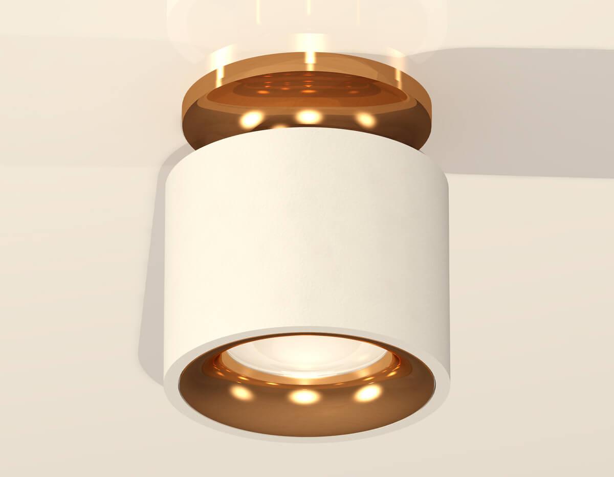 фото комплект накладного светильника ambrella light xs7510121 swh/pyg белый песок/золото желтое полированное mr16 gu5.3 (n7929, c7510, n7014) | 220svet.ru