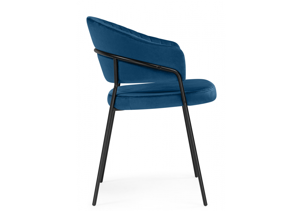 фото стул на металлокаркасе woodville лео синий (h-58) / черный 672327 | 220svet.ru