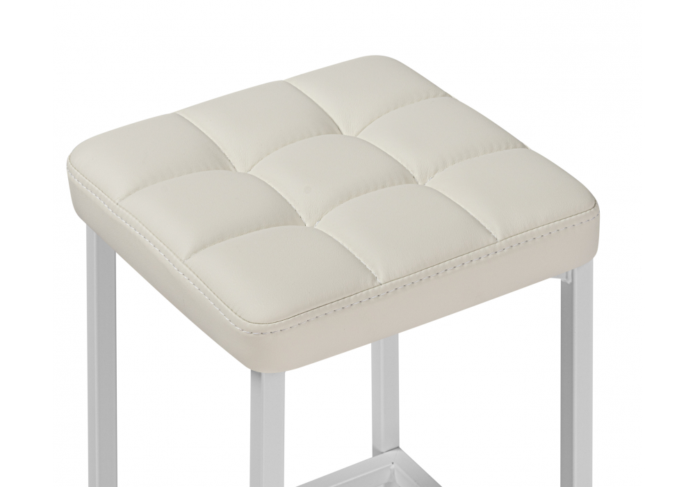 фото барный стул woodville лофт кож.зам. линкольн белый / белый матовый 614937 | 220svet.ru