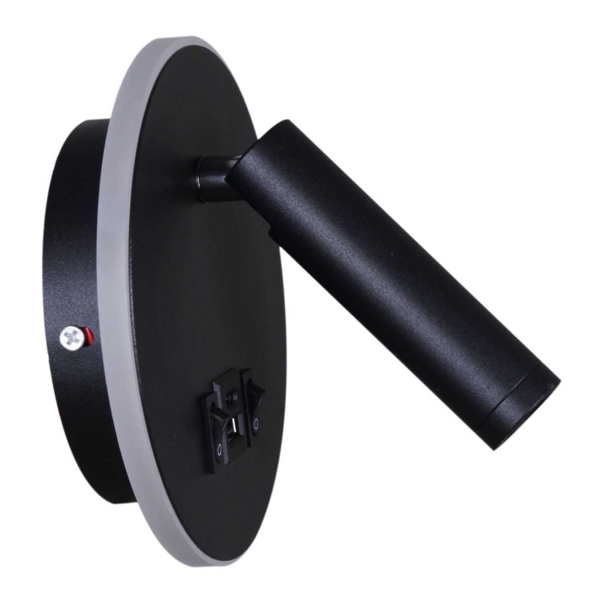 фото настенный светодиодный светильник reluce 86203-9.2-001kt led12w+usb bk | 220svet.ru