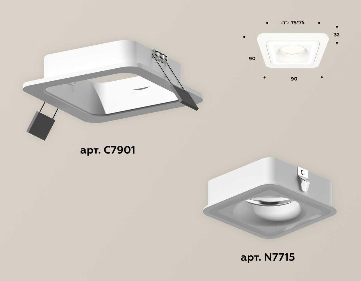 фото комплект встраиваемого светильника ambrella light techno spot xc (c7901, n7715) xc7901011 | 220svet.ru