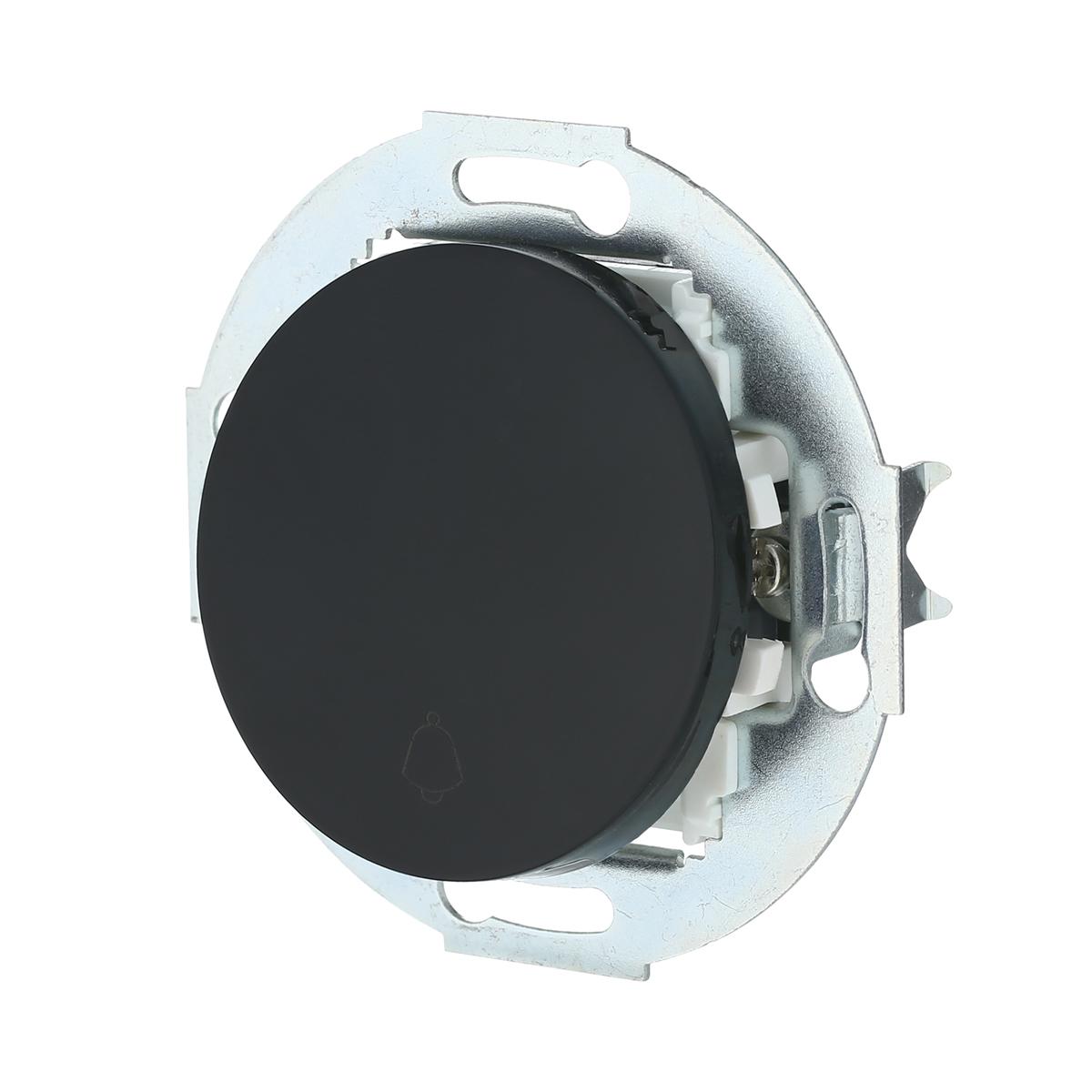 фото выключатель-кнопка lk studio одноклавишный (схема 1t) 16 а, 250 в (черный) vintage 880508-1 | 220svet.ru