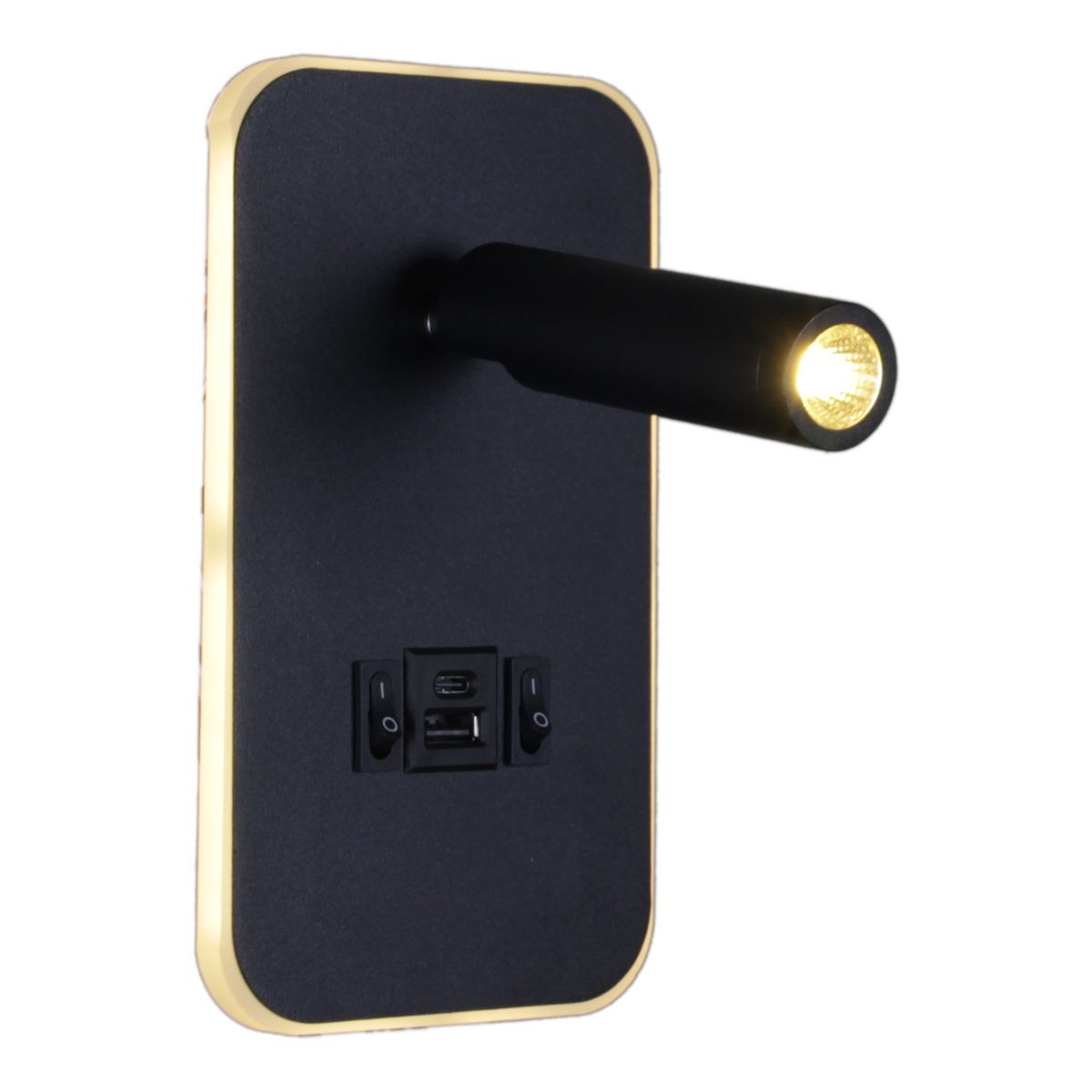 фото настенный светодиодный светильник reluce 86204-9.2-001kt led12w+usb bk | 220svet.ru