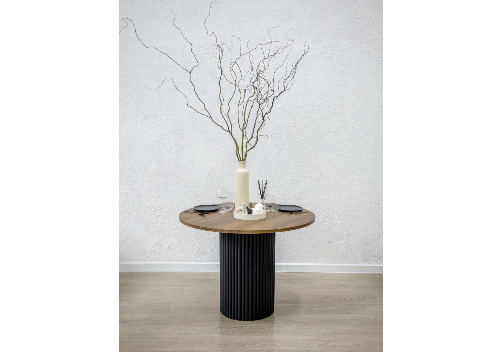 фото стол деревянный woodville барел 100 орех кантри / черный 615166 | 220svet.ru