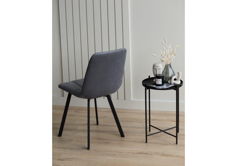 фото стул на металлокаркасе woodville чилли темно-серый / черный 631628 | 220svet.ru