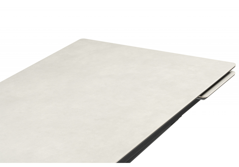 фото керамический стол раскладной woodville мэриан 120(180)х80 carmen light grey / черный 625719 | 220svet.ru