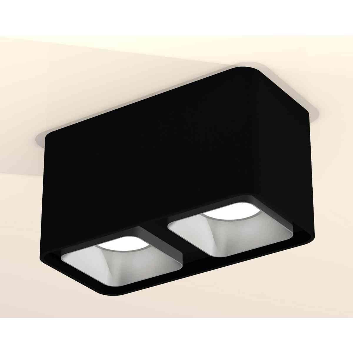 фото комплект накладного светильника ambrella light techno spot xs7851003 sbk/ssl черный песок/серебро песок (c7851, n7703) | 220svet.ru