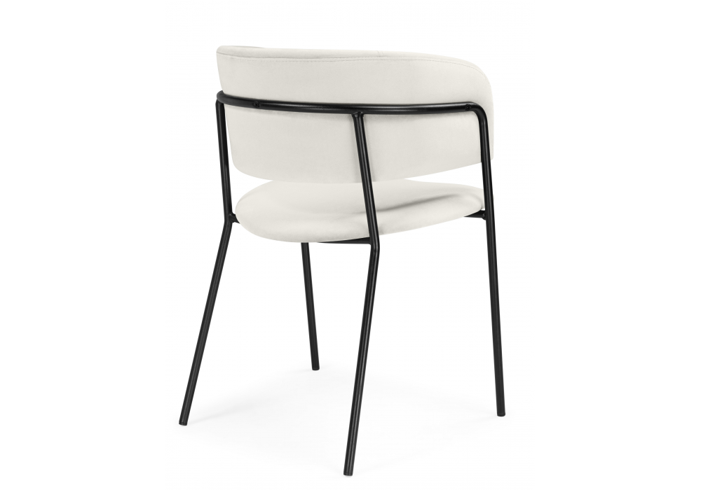 фото стул на металлокаркасе woodville осло белый (milk) / черный 674672 | 220svet.ru