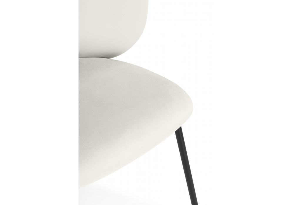 фото стул на металлокаркасе woodville рикко белый (milk) / черный 674675 | 220svet.ru