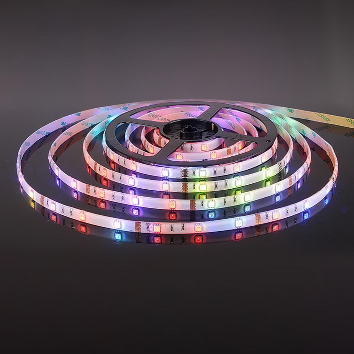 фото светодиодная влагозащищенная лента elektrostandard 14,4w/m 60led/m 5050smd rgb 5m a052978 | 220svet.ru