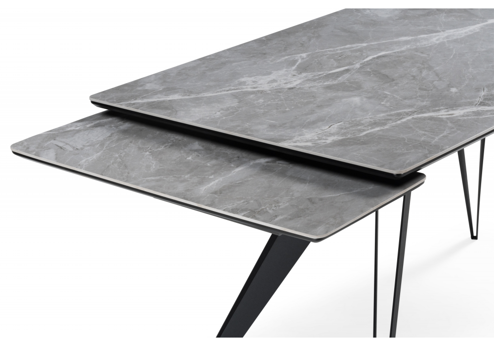 фото керамический стол раскладной woodville дарвин 160(220)х89 серый мрамор  625987 | 220svet.ru