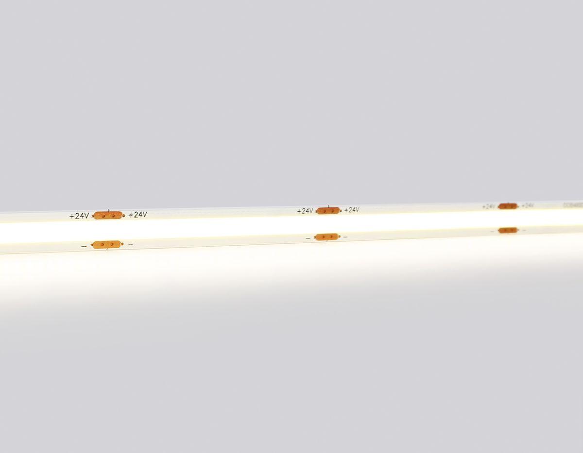 фото светодиодная лента дневной белый ambrella light 12w/m 480led/m cob 3000к 5m gs4702 | 220svet.ru