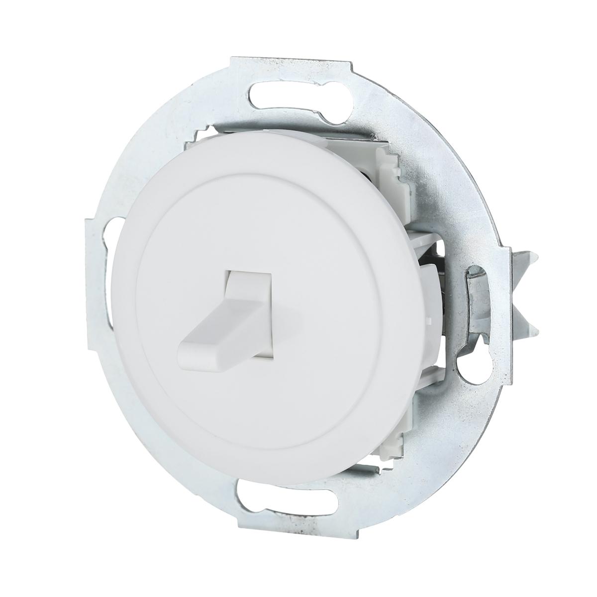 фото переключатель lk studio 1-рычажковый, на 2 направления (схема 6) 16 a, 250 b (белый) vintage 880804-1 | 220svet.ru