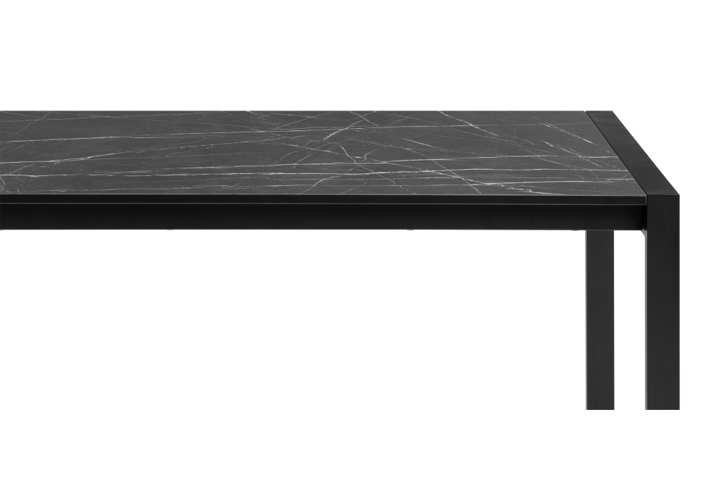 фото стол деревянный woodville центавр 120 (160) х 70 мрамор черный / черный матовый 519757 | 220svet.ru