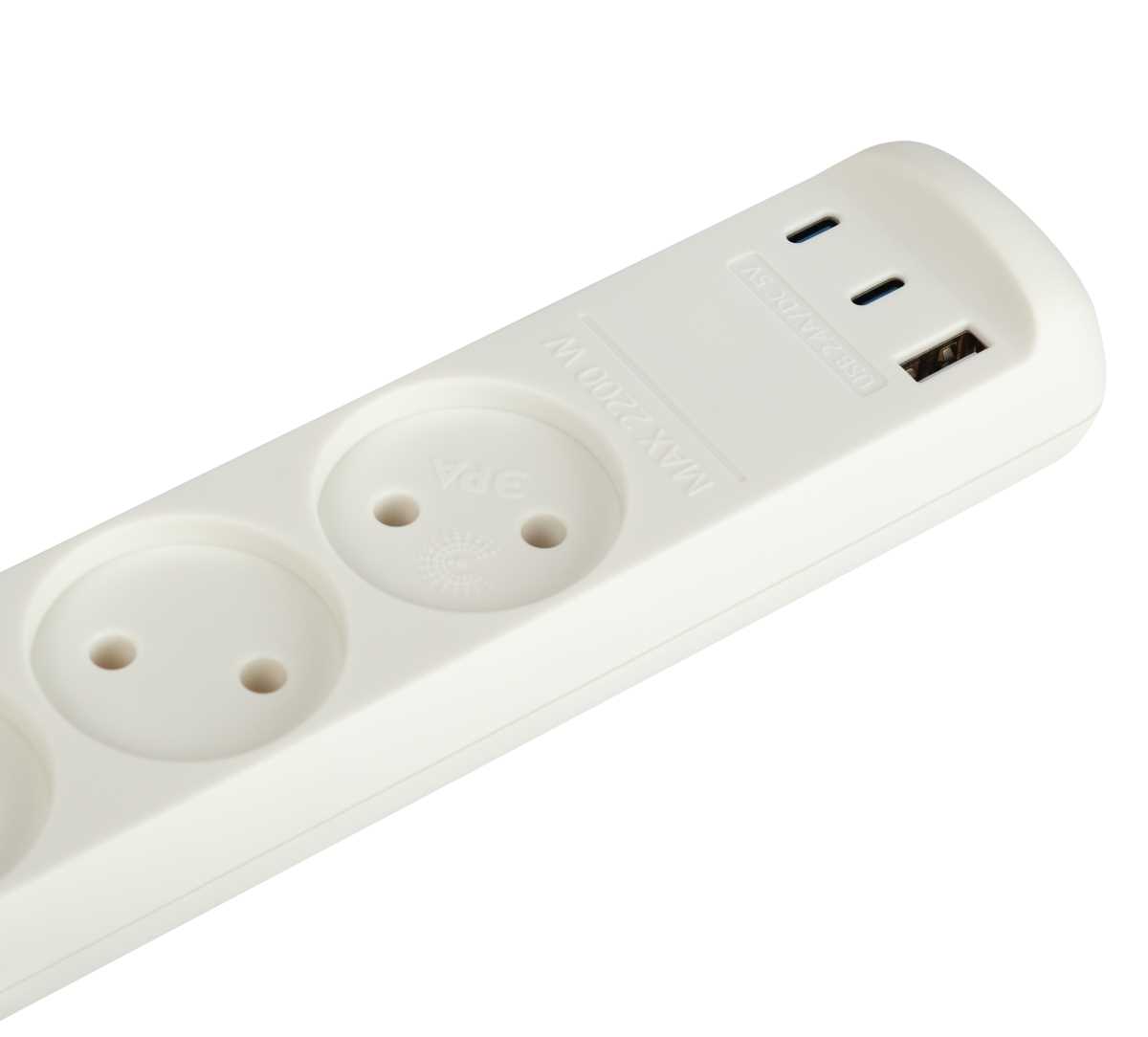 фото удлинитель электрический эра u-3-3m-usb-w 3 розетки + 3xusb a+c 3м 10а белый б0069076 | 220svet.ru