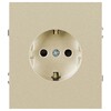 Миниатюра фото розетка эра arktik 16-2102-04 с заземлением 2p+e schuko со шторками 16а-250в шампань б0070427 | 220svet.ru