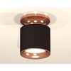 Миниатюра фото комплект накладного светильника ambrella light xs7402122 sbk/ppg черный песок/золото розовое полированное (n7930, c7402, n7015) | 220svet.ru
