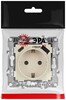 Миниатюра фото розетка эра серия 12 12-4108-02 2p+e 16a-250в со шторками с usb type-a+c 5в-3а слоновая кость б0067731 | 220svet.ru
