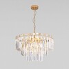 Миниатюра фото подвесная люстра eurosvet 10130/8 золото/прозрачный хрусталь strotskis | 220svet.ru