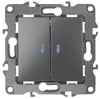 Миниатюра фото выключатель двухклавишный с подсветкой эра 12 10ax 250v 12-1105-12 б0019291 | 220svet.ru