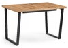 Миниатюра фото стол деревянный раскладной лота лофт 120 25 мм черный матовый / дуб вотан | 220svet.ru