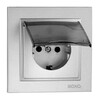 Миниатюра фото розетка 2к+з mono electric despina 16a 250v с крышкой винтовое подключение серебро 102-212121-118 | 220svet.ru