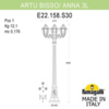 Миниатюра фото садово-парковый фонарь fumagalli artu bisso/anna 3l e22.158.s30.wye27 | 220svet.ru