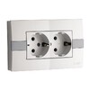 Миниатюра фото розетка 2к+з двойная mono electric eсо 16a 250v винтовое подключение белый 101-010104-120 | 220svet.ru