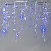 Миниатюра фото гирлянда бахрома с колпачком 3,1 x 0,5 м синяя с мерцанием белого диода 200в, 120 led, провод прозрачный пвх, ip65 ltc pil120blwcap-10-2b | 220svet.ru