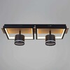 Миниатюра фото потолочный светильник reluce 19560-0.3-2+2 bk+wood | 220svet.ru