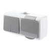 Миниатюра фото блок розетка-выключатель двухклавишный эра intro atlantic ip54 16/10a 250v с крышкой 5-702-03 б0050948 | 220svet.ru