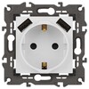 Миниатюра фото розетка эра elegance 14-4109-01м 2p+e 16a-250в штор. с 2xusb 5в-3а белый матовый б0065773 | 220svet.ru