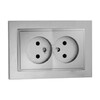 Миниатюра фото розетка 2к двойная mono electric despina 16a 250v винтовое подключение серебро 102-212105-121 | 220svet.ru