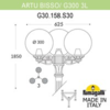 Миниатюра фото садово-парковый фонарь fumagalli artu bisso/g300 3l g30.158.s30.axe27 | 220svet.ru