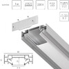 Миниатюра фото профиль встраиваемый в натяжной потолок под led ленту lightstar barra base 502430-6ai | 220svet.ru