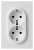 Миниатюра фото розетка эра galaxy 15-2105-08 с заземлением двойная 2x2p+e schuko со шторками ip20 16а-250в белый матовый б0070711 | 220svet.ru