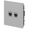 Миниатюра фото розетка эра arktik 16-3108-03 информационная двойная 2xrj45 алюминий б0070486 | 220svet.ru
